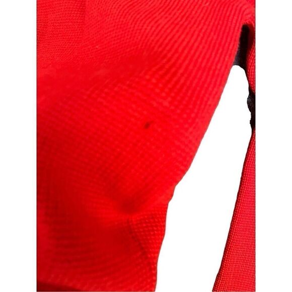 Vintage 80’s Wool Ski Sweater Red W/ Blue Stripping Mock Neck Men’s M - Picture 9 of 12
